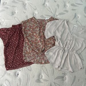 3 women’s blouses bought for $11.99 each.
